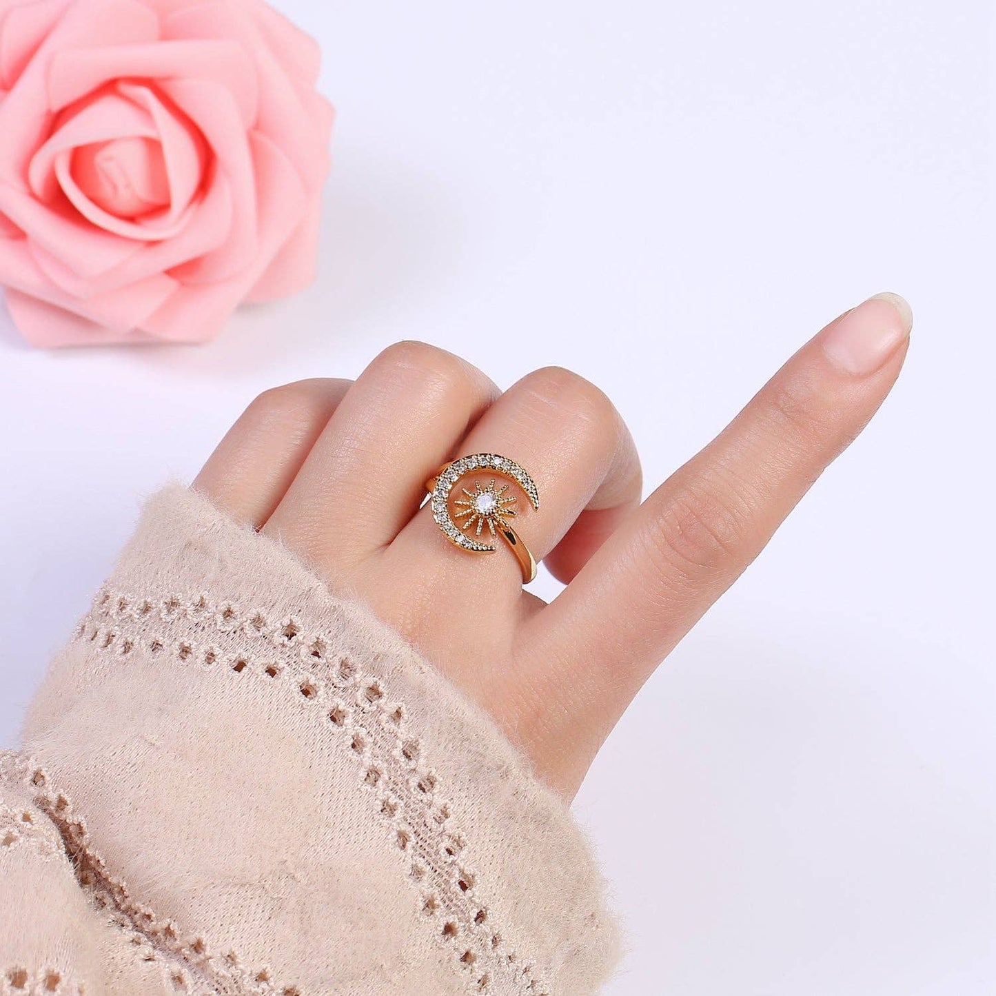 Micro Pave Crystal Celestial Ring