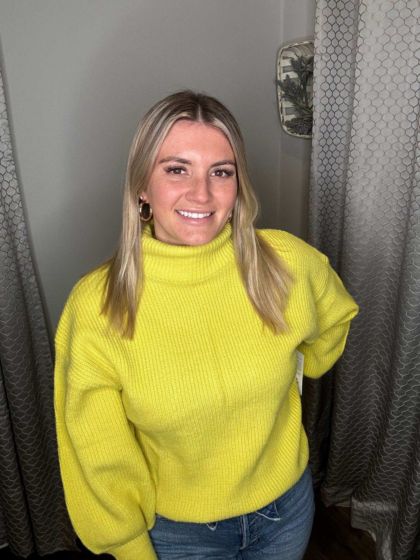 Bishop Sleeve Turtleneck Sweater