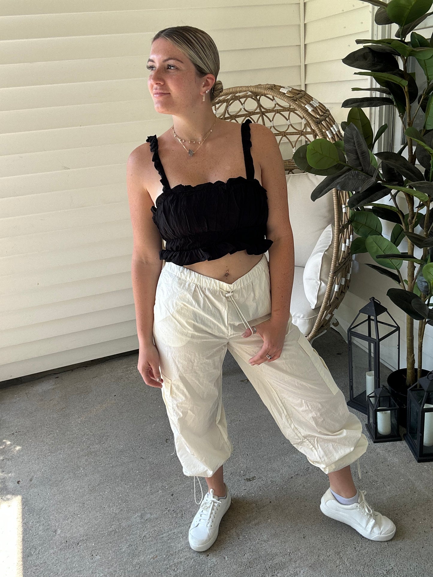 Tara Low-Rise Parachute Cargo Pants