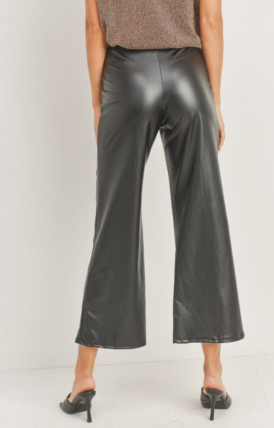Luxe Vegan Leather Wide-Leg Pants