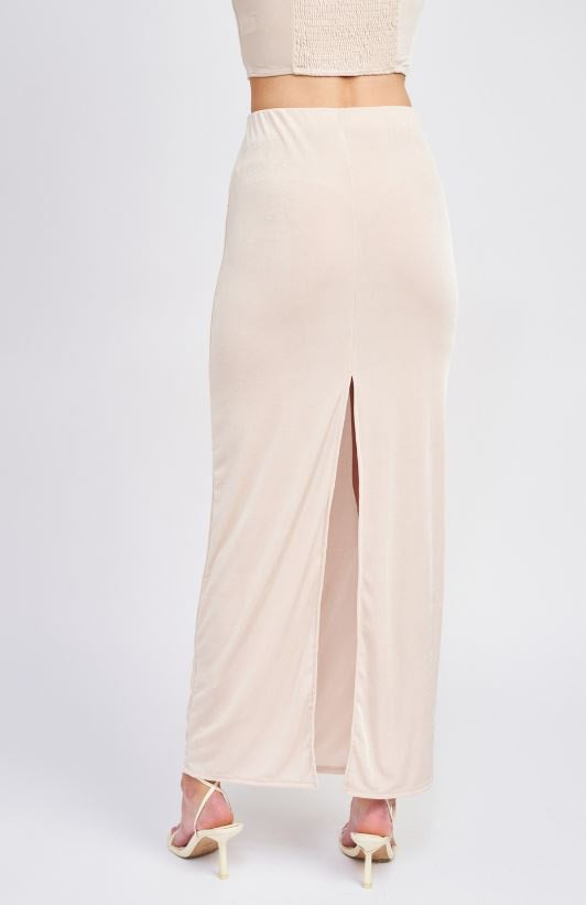 Crop Top & High Waisted Maxi Skirt Set