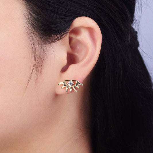 Celestial Sun Ray Evil Eye Earring
