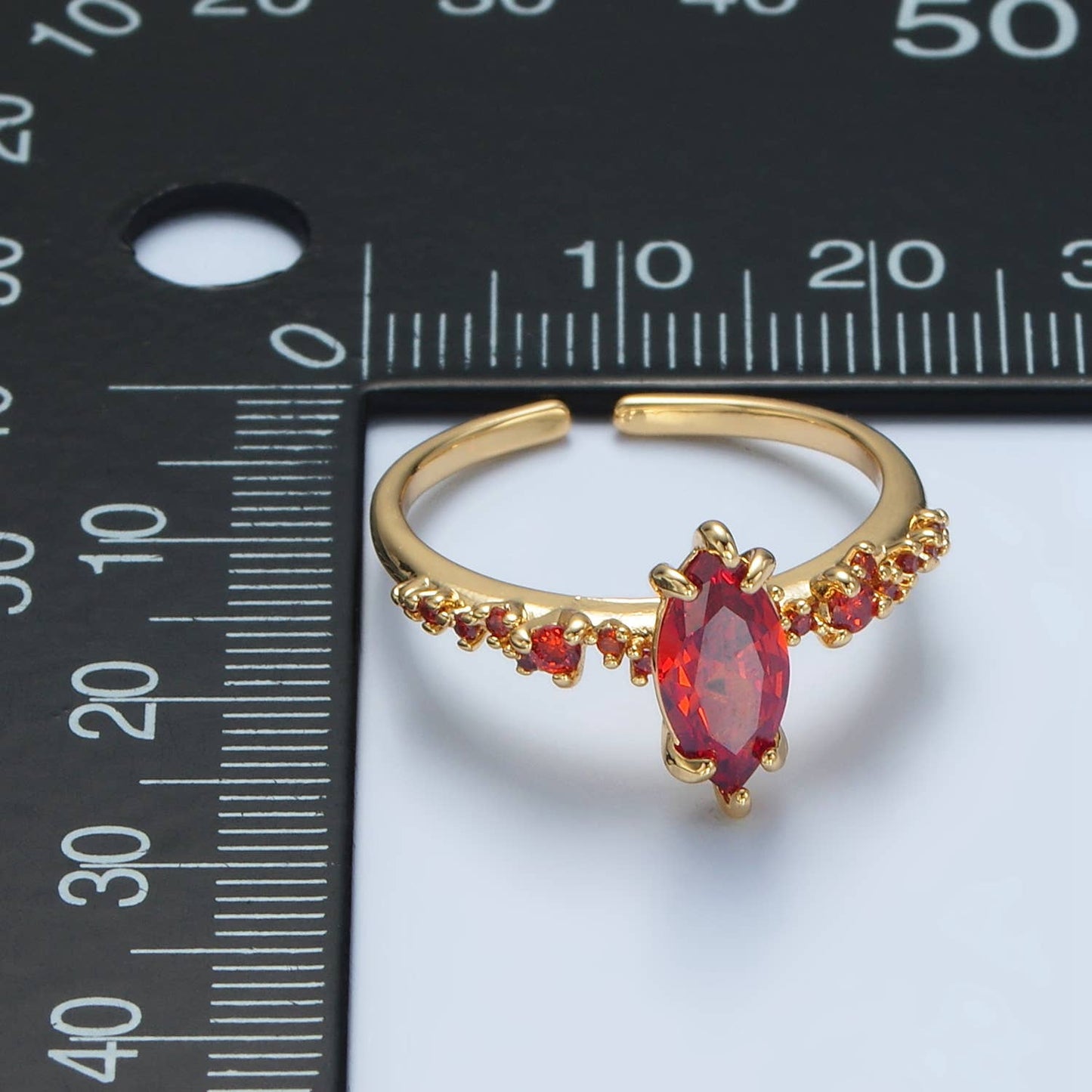 24K Gold Filled Orange Marquise CZ Solitaire Ring | O1408