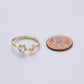 Gold Plated Crescent Moon Adjustable Ring