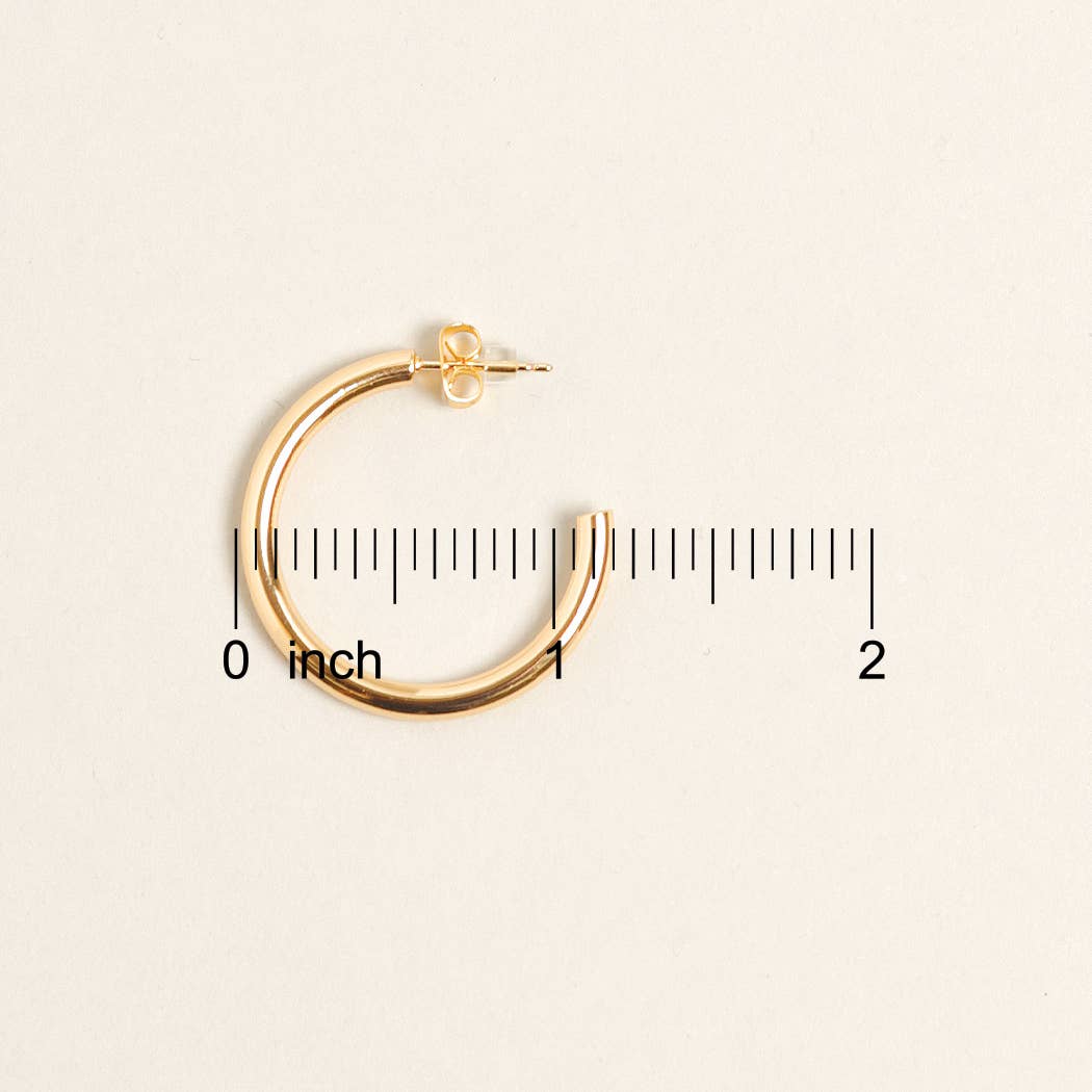 14K Gold Dipped Post Hoop Earrings - Kate's Collective