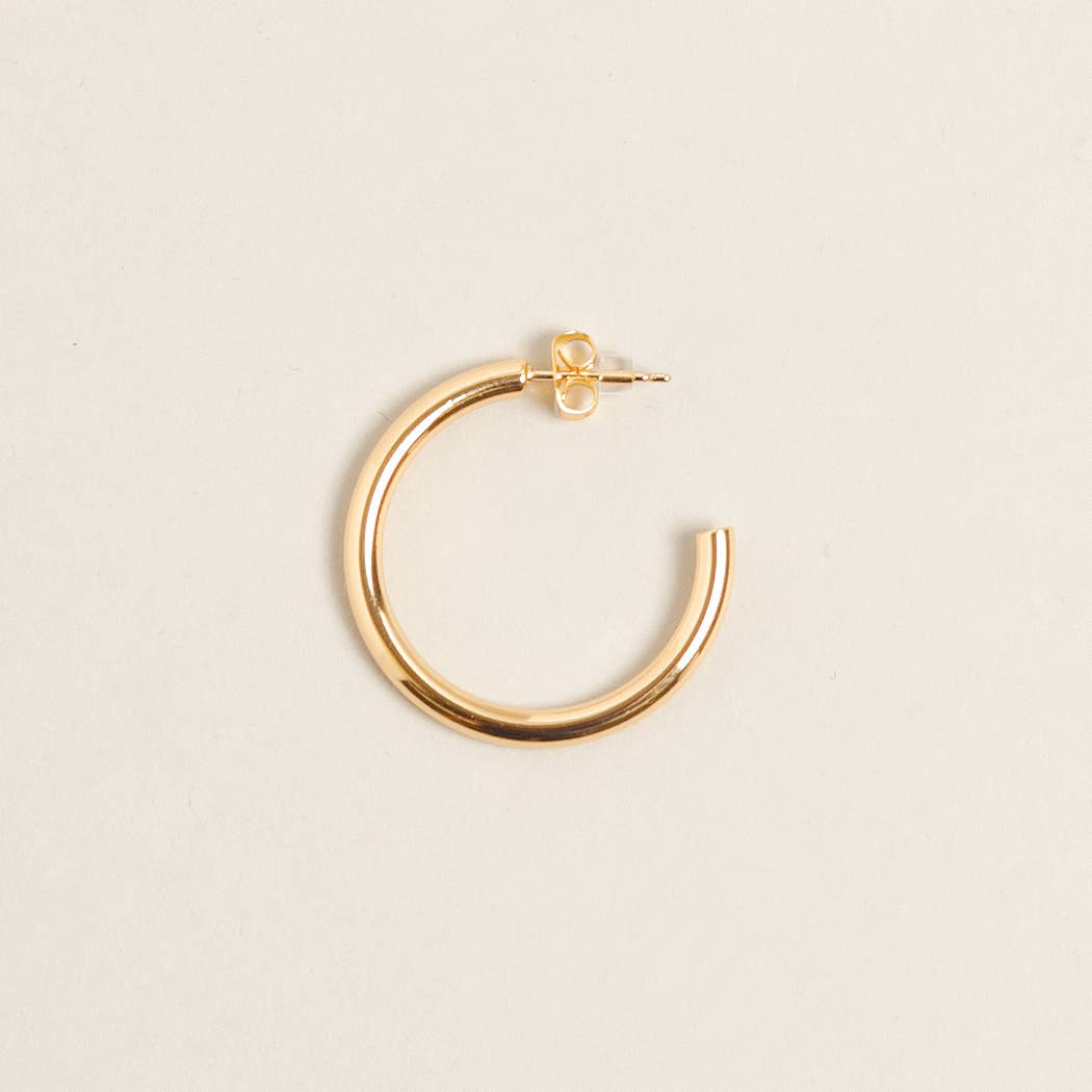 14K Gold Dipped Post Hoop Earrings - Kate's Collective