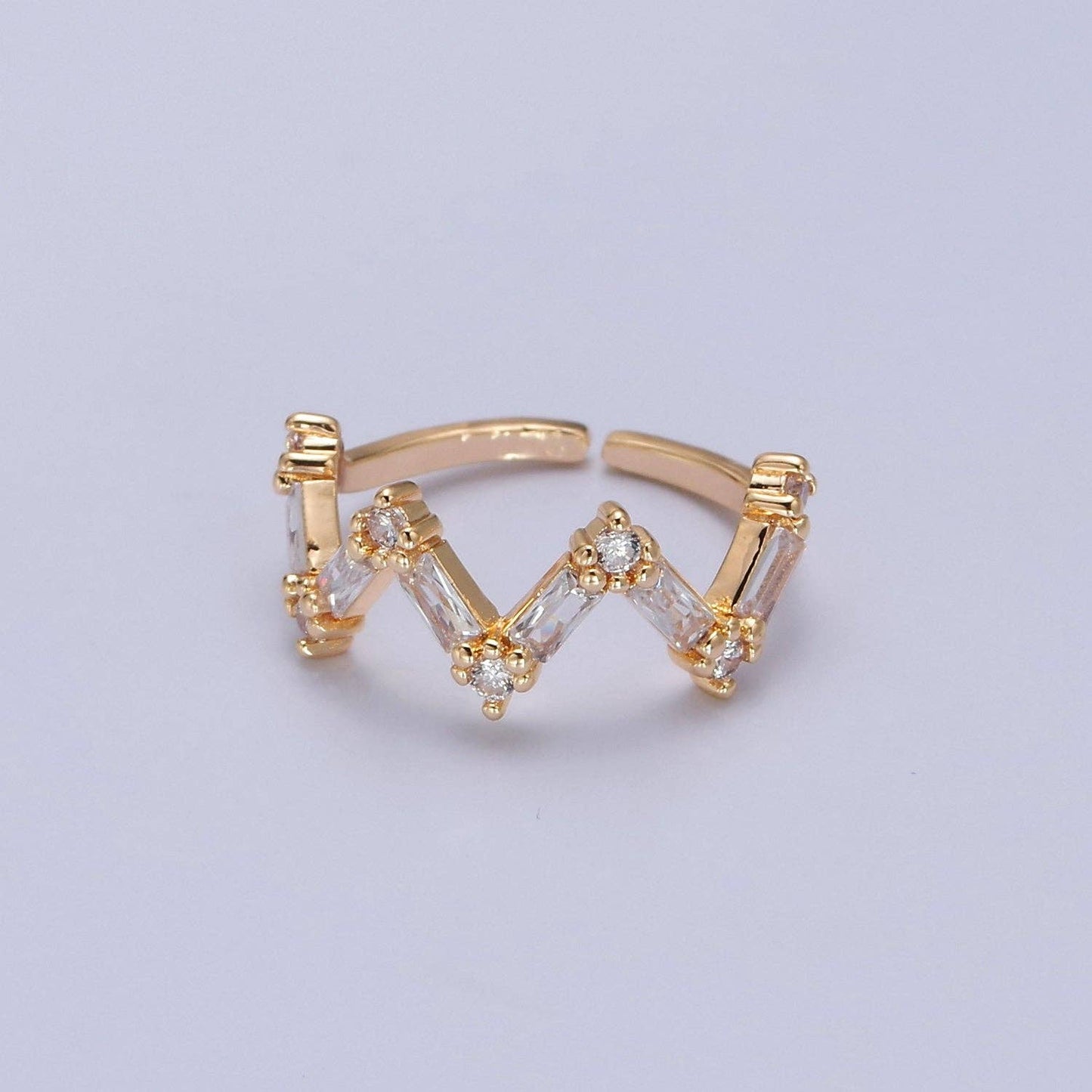 Dainty Highs And Lows Wave Ring