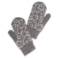 Winter Leopard Print Soft Flush Mittens