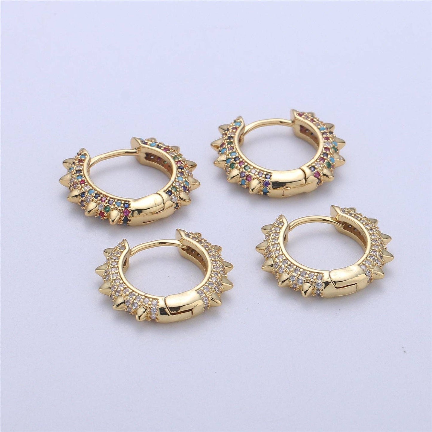 Micro Pave Spike hoops