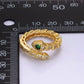 Green Micro Paved Snake Serpent Ring