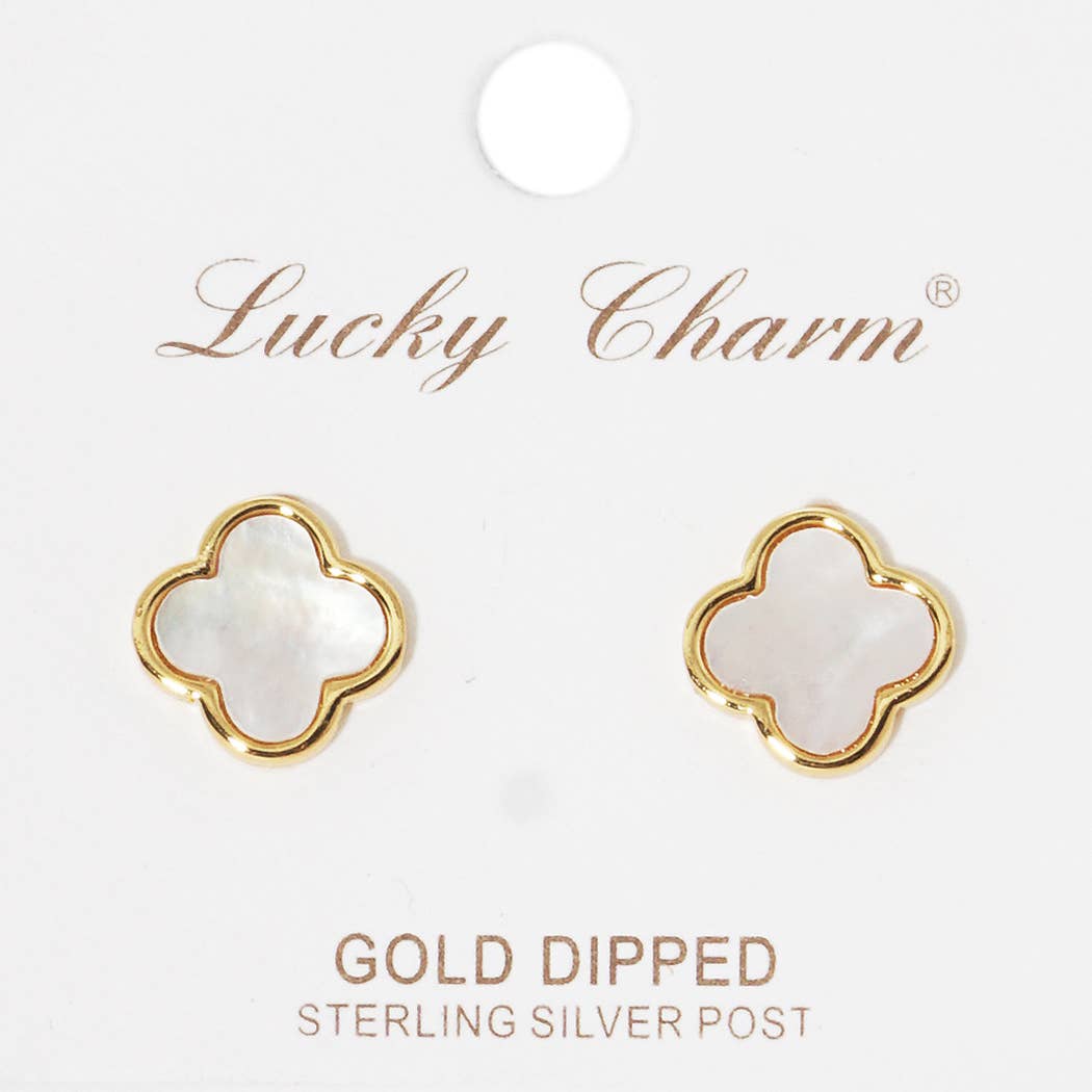 Gold-Dipped Clover Post Earring