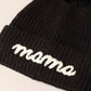 Mama Script Embroidered Pom Beanie