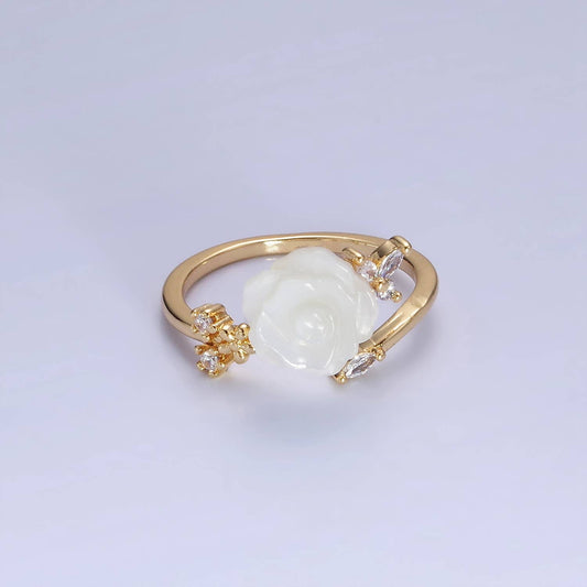 Pearl Rose Marquise Ring