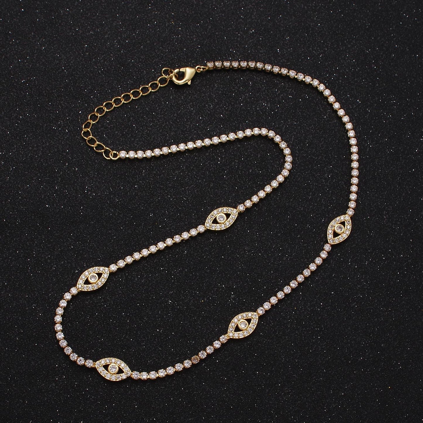 Gold Fill Evil Eye Choker Necklace