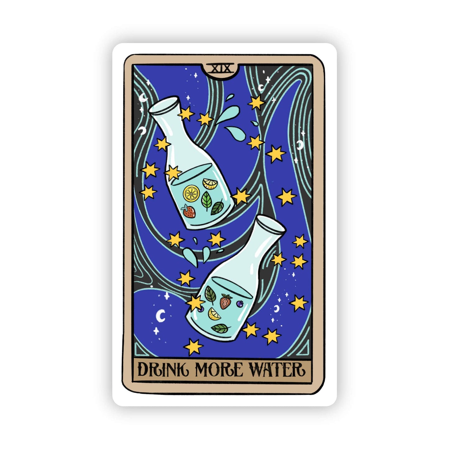 Drink More Water Tarot Card Sticker