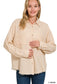 Double gauze button down roll-up long sleeve shirt