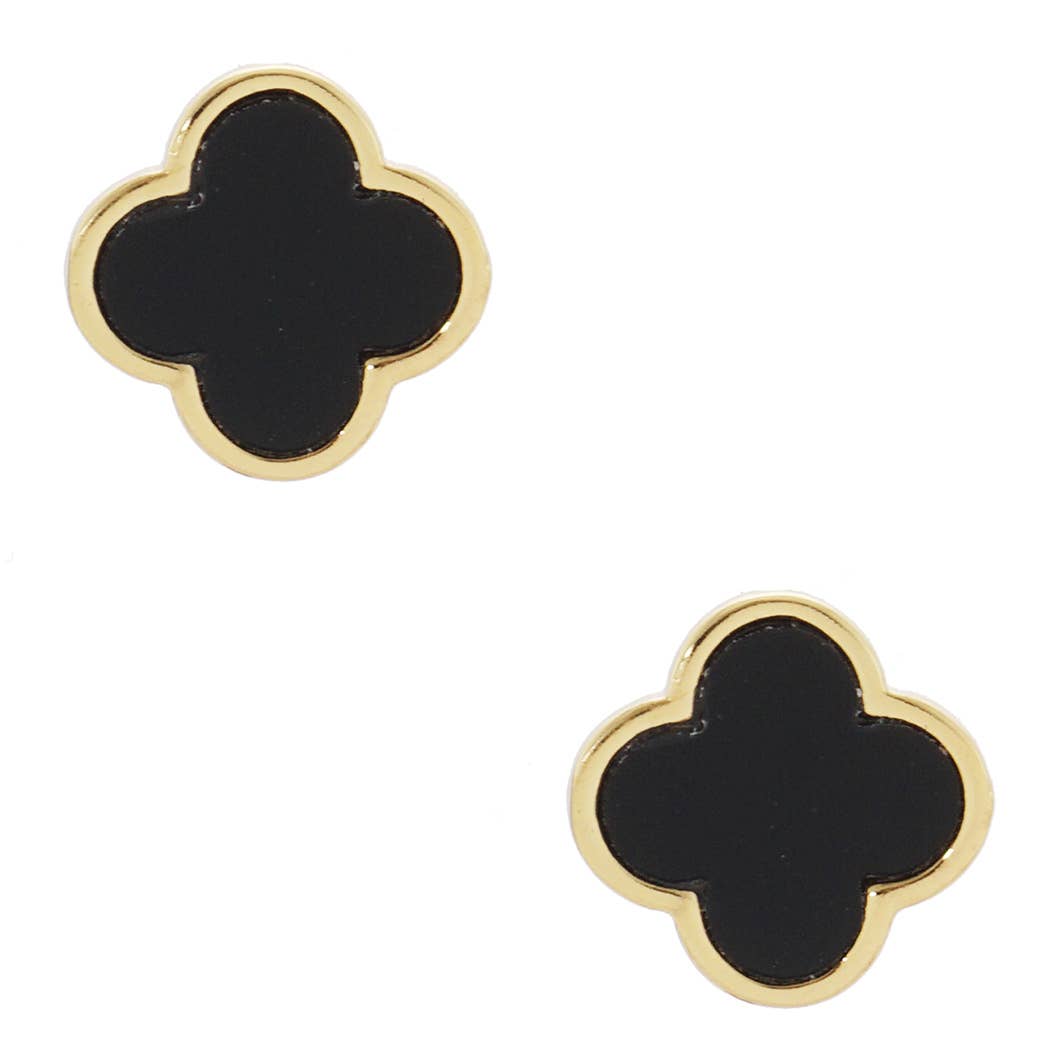 Gold-Dipped Clover Post Earring