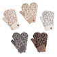 Winter Leopard Print Soft Flush Mittens