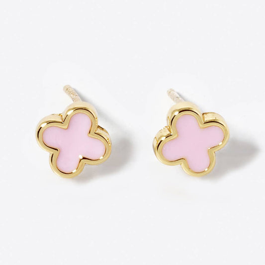 Gold-Dipped Clover Post Earrings