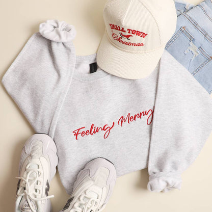 Feeling Merry Embroidered Fleece Sweatshirt