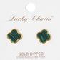 Gold-Dipped Clover Post Earring