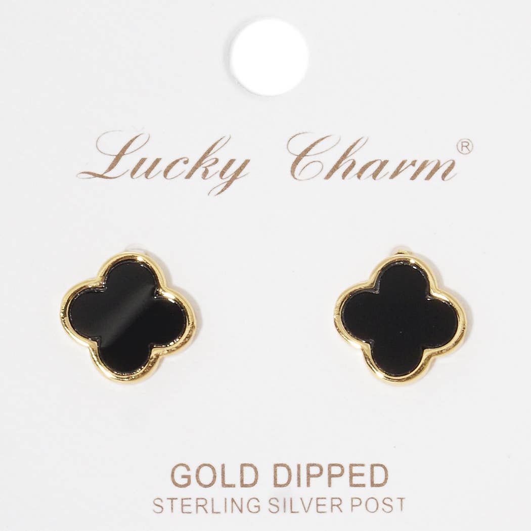 Gold-Dipped Clover Post Earring