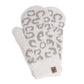 Winter Leopard Print Soft Flush Mittens