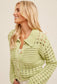 Button-down scalloped knitted cardigan