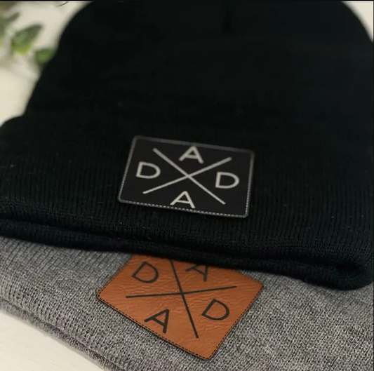 Dada, Mama, & Mini X Patch Beanies