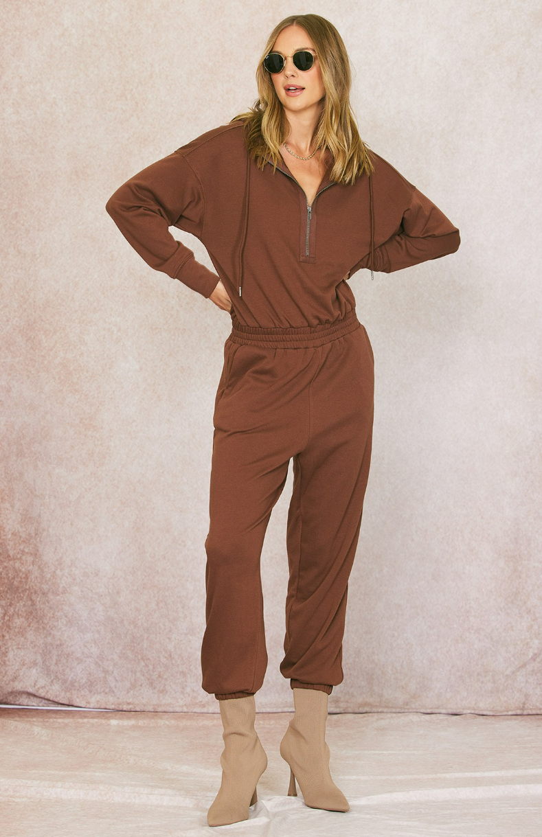 Cozy Terry Hoodie Jumpsuit