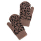 Winter Leopard Print Soft Flush Mittens