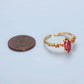 24K Gold Filled Orange Marquise CZ Solitaire Ring | O1408