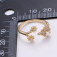 Butterfly and Flower 18K Gold Filled Adjustable Ring