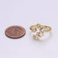 24k Gold Filled Adjustable Moon Ring With Micro CZ Stones