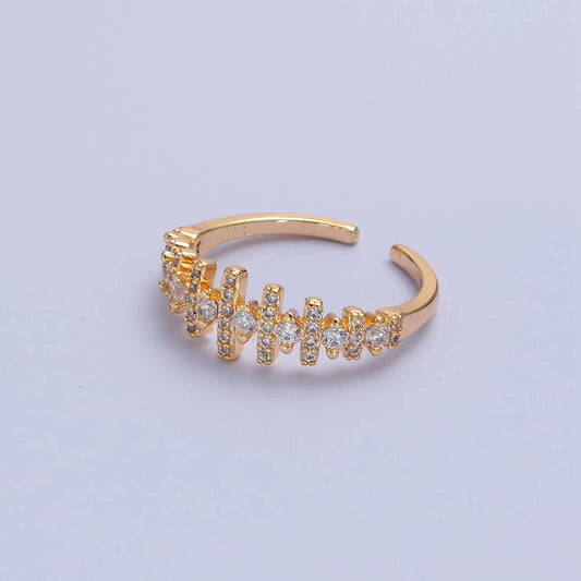 Minimalist Crystal Fence Adjustable Ring