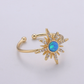 Dainty Blue Opal Sun Ring