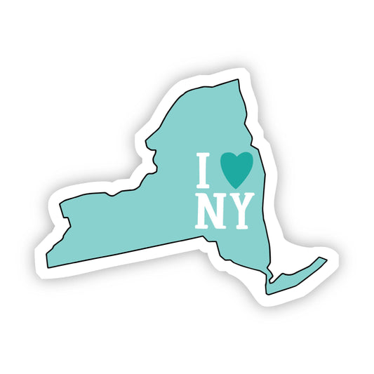 I Love New York Teal Sticker