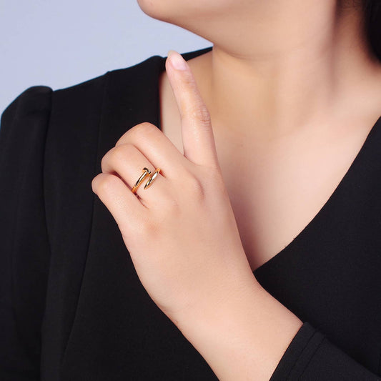 24k Gold Plated Minimal Nail Bent Ring