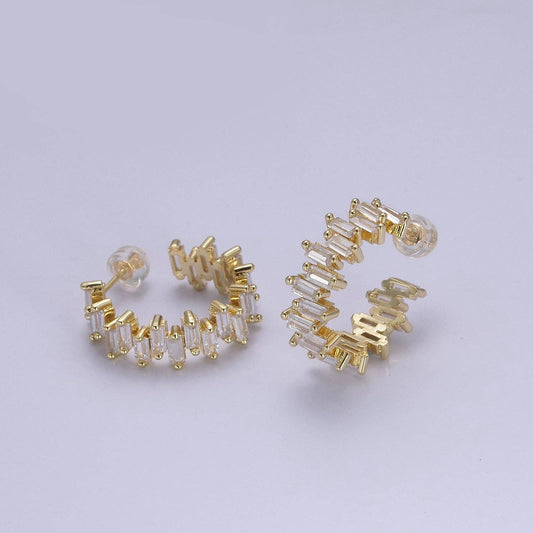 14k Gold Filled Baguette Earrings