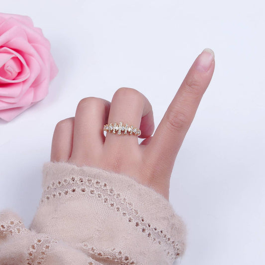 Minimalist Crystal Fence Adjustable Ring
