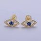 Gold Evil Eye Micro Pave Stud Earrings