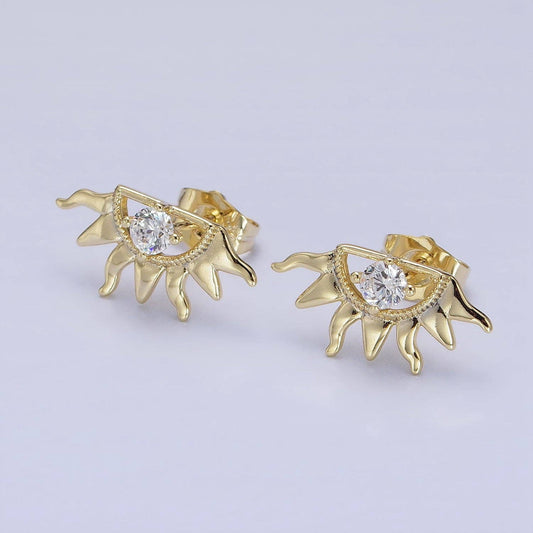 Celestial Sun Ray Evil Eye Earring