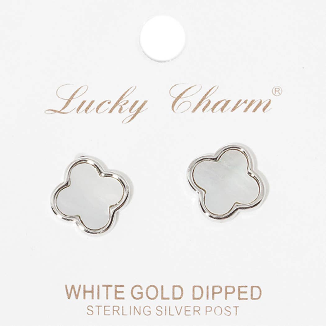 Gold-Dipped Clover Post Earring