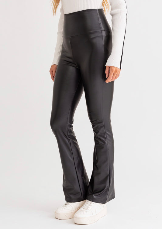 Flare Faux Leather Leggings