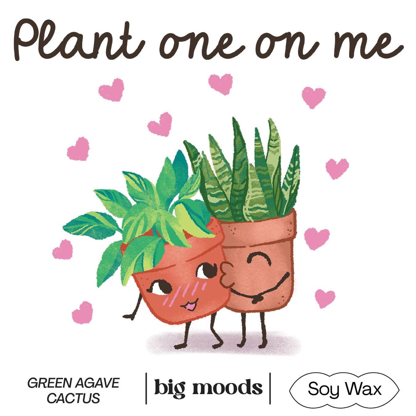 "Plant One On Me" Green Agave Cactus - 5oz Soy Candle - Kate's Collective