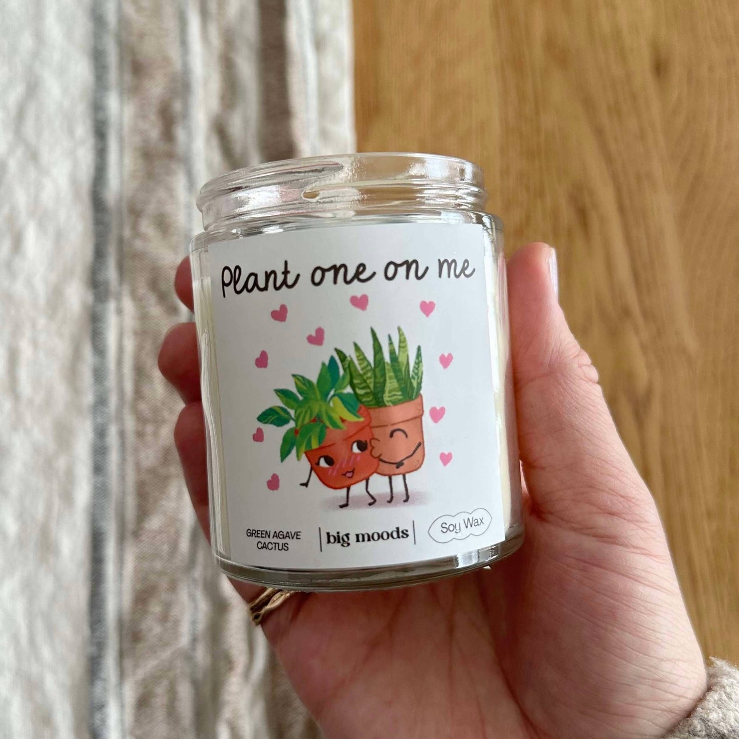 "Plant One On Me" Green Agave Cactus - 5oz Soy Candle - Kate's Collective